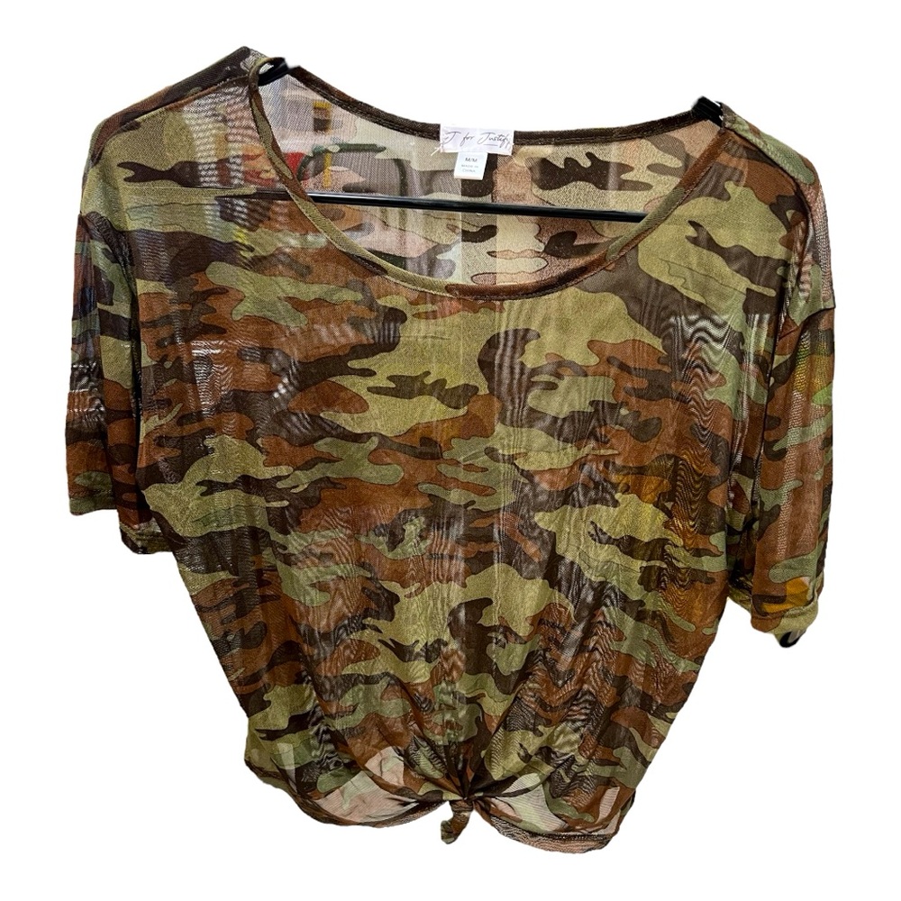 Justify Camouflage Short Sleeve Top